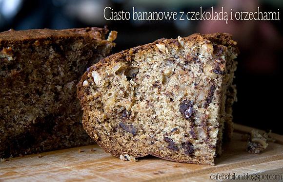 Ciasto bananowe z orzechami i czekoladą