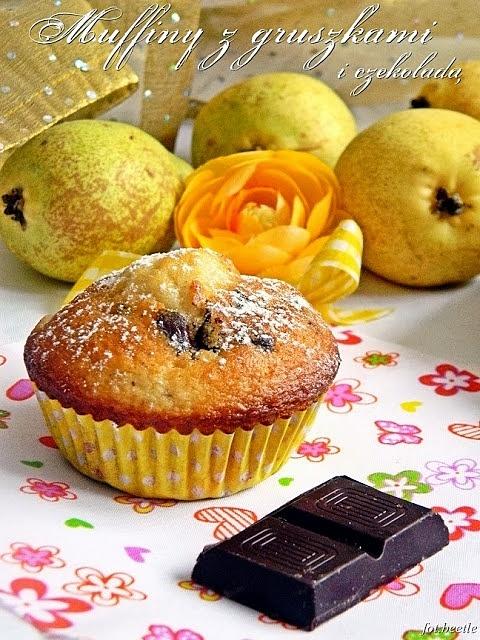 Muffiny z gruszkami i czekoladą