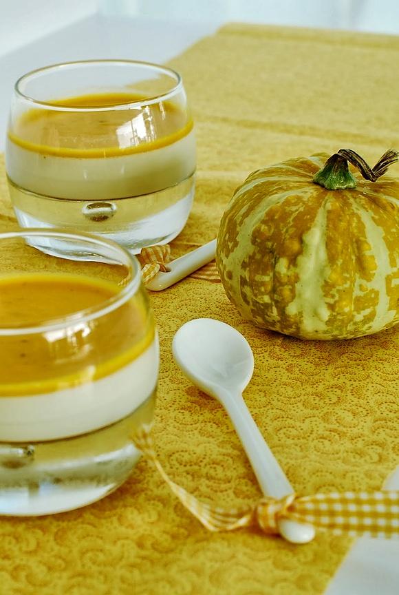 Verrine panna cotta z musem dyniowym i kardamonem