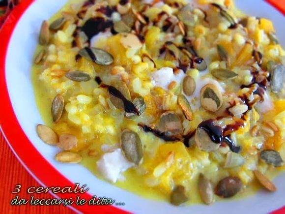 Cereali con zucca e gorgonzola