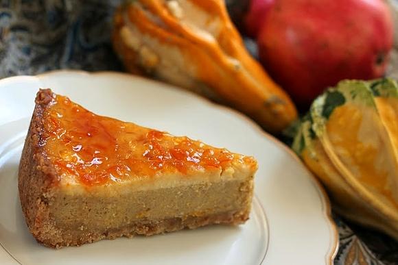 Pumpkin pie z masłem orzechowym - ciasto z dyni na spodzie