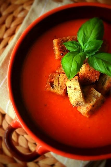 Zupa z pieczonej dyni i papryki