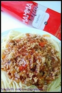 Spaghetti mięsno-paprykowe