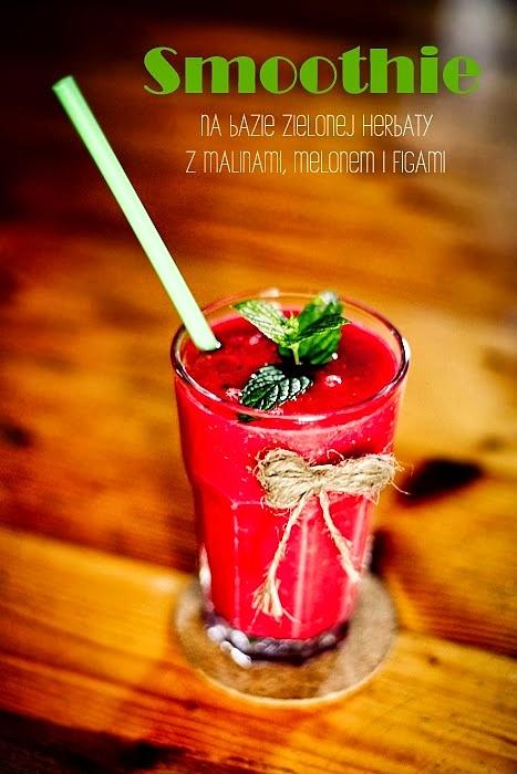 Smoothie z zielonej herbaty i malin z melonem