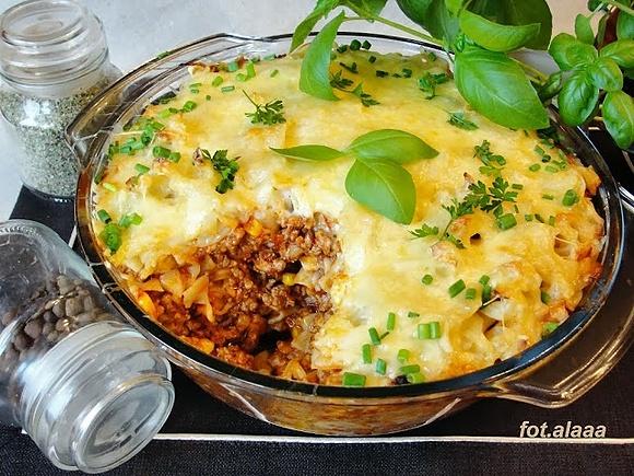 Zapiekanka mięsno makaronowa