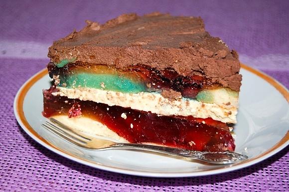 Lodowiec deser na bazie galaretek i biszkoptów