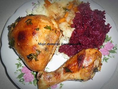 Kurczak z marynatą z miodu, keczupu i sosu sojowego