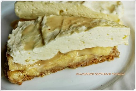 Ciasto bananowe z karmelem i śmietaną bez pieczenia