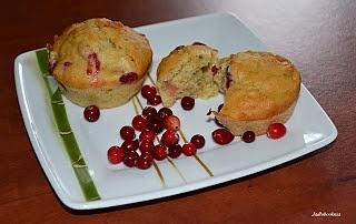Mocno bananowe muffinki z czekoladą i żurawiną