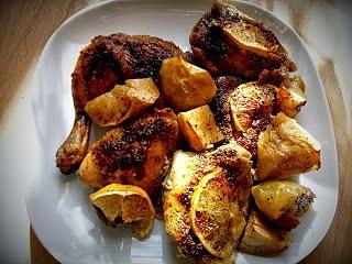 Udka pieczone z cytryną i gruszkami