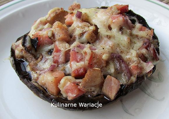 Nadziewane portobello z boczkiem i serem