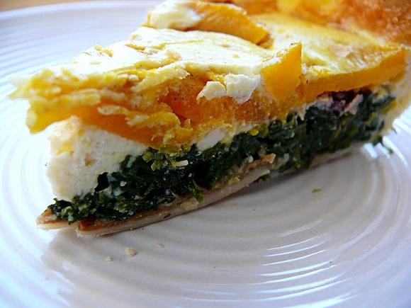 Tarta ze szpinakiem, dynią i żurawiną