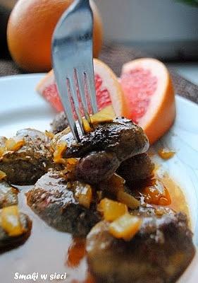 Wątróbka w sosie z grejpfruta