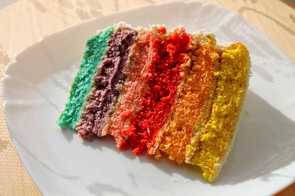 Tęczowy tort na 20. rocznicę ślubu.