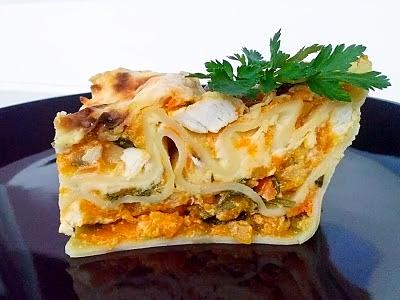 Lasagne z dynią, cukinią i kurczakiem