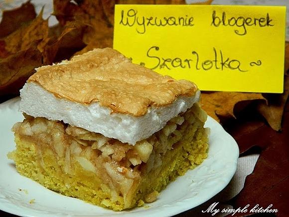 Szarlotka z bezą na listopadowe wyzwanie blogerek