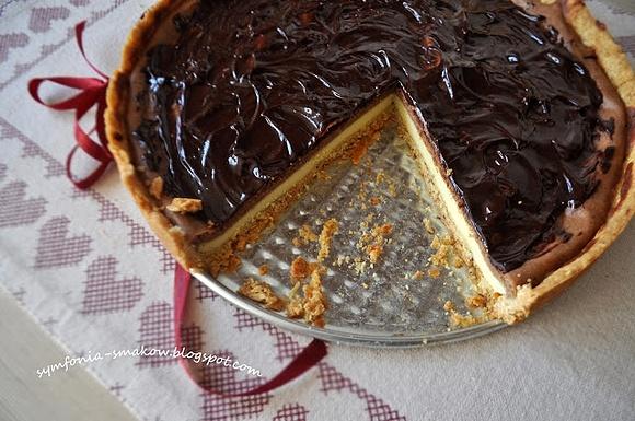 Mała dwukolorowa tarta sernikowa z mascarpone