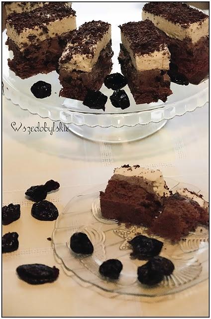 Ciasto z kremem czekoladowo-śliwkowym