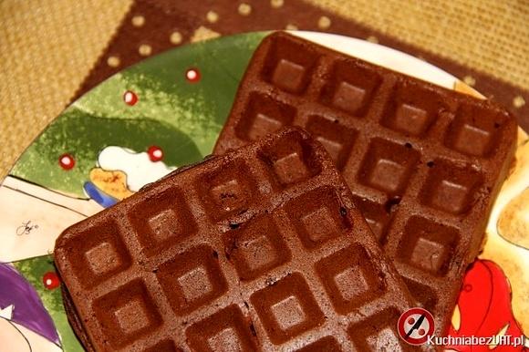 Gofry brownie z czekoladą i wanilią