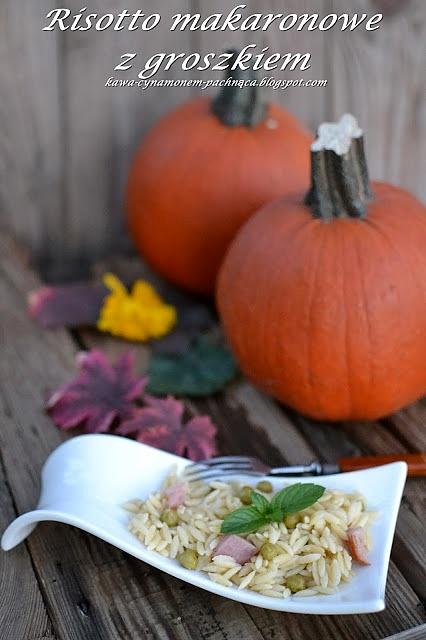 Makaronowe risotto z groszkiem