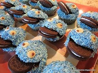 Muffinki ciasteczkowy potwór na urodziny dla dzieci