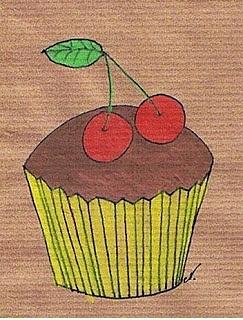 Czekoladowe muffinki z dżemem wiśniowym