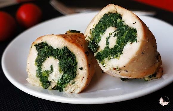 Roladki z kurczaka ze szpinakiem i mozzarellą