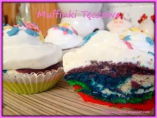 Tęczowe muffinki