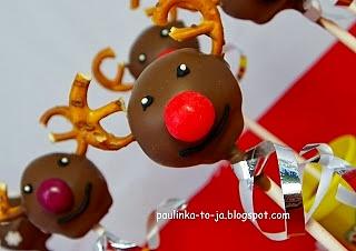 Cake pops wesołe reniferki