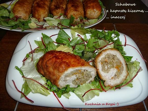 Schab z kapustą kiszoną