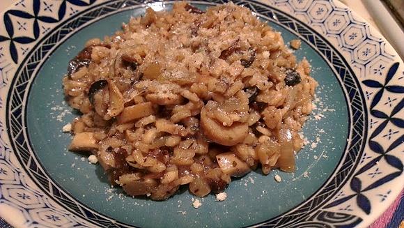 Risotto grzybowe z czarnymi oliwkami