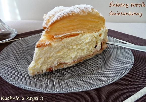 Śnieżny torcik śmietankowy