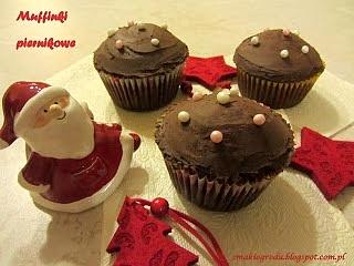 Muffinki piernikowe z czekoladą