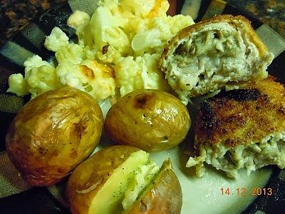 Schabowy nadziewany pieczarkami i serem a la devolaye