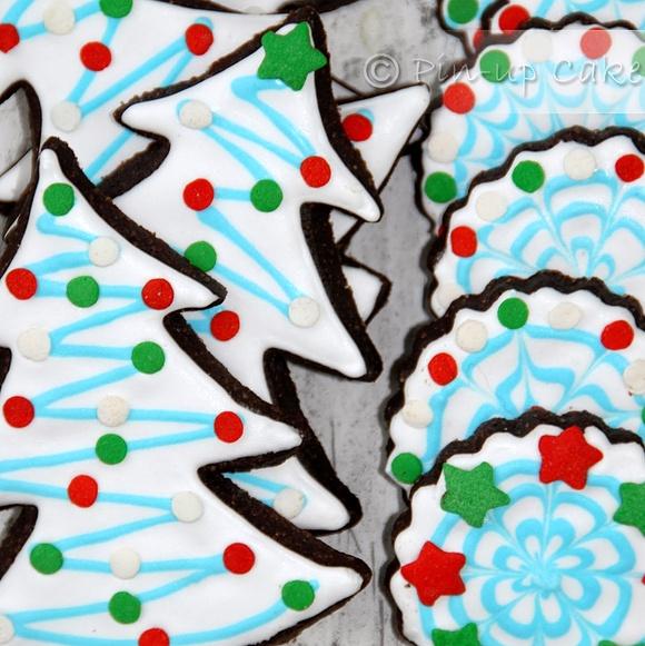 Czekoladowe lukrowane ciasteczka