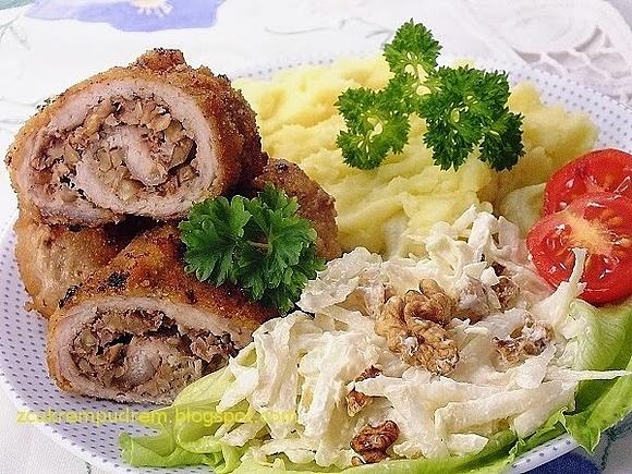 Roladki schabowe z farszem orzechowo-chrzanowym