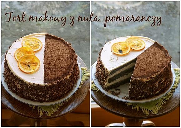 Tort makowy z kremem jajecznym i nutą pomarańczy