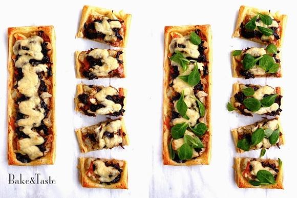 Tarta z kalafiorem, karmelizowaną cebulą, szynką parmeńską i beszamelem