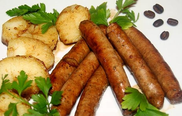 Biała kiełbasa w kawowo-miodowej marynacie