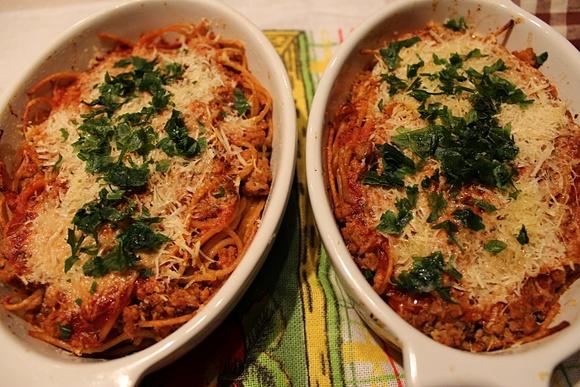 Zapiekane spaghetti