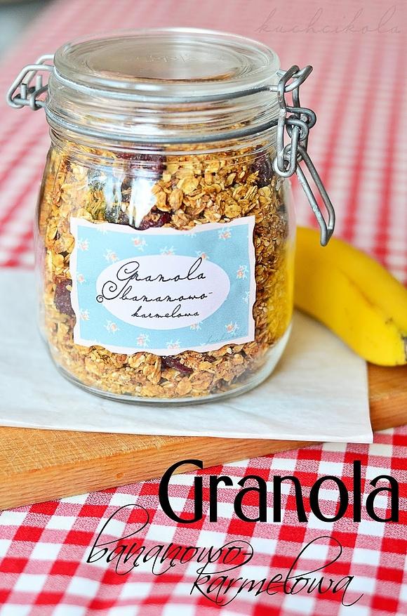 Domowa granola z bananem i kajmakiem