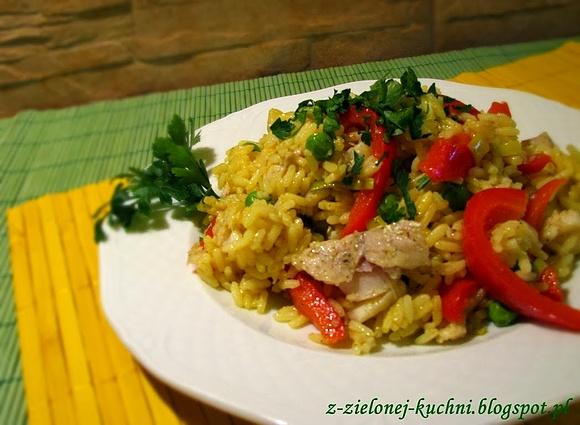 Risotto z rybą i warzywami