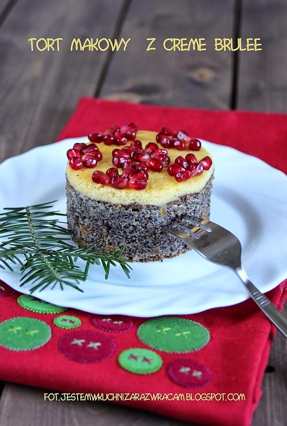 Tort makowy z crème brûlée