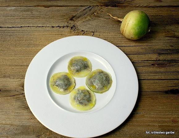Ravioli z rzepy z grzybami
