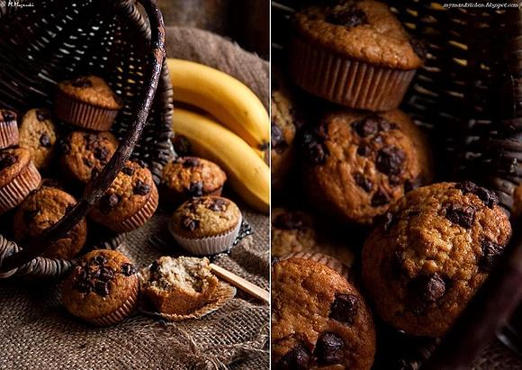 Bananowe muffiny z czekoladą