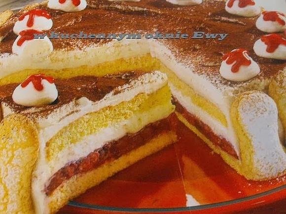 Torcik tiramisu z wiśniami