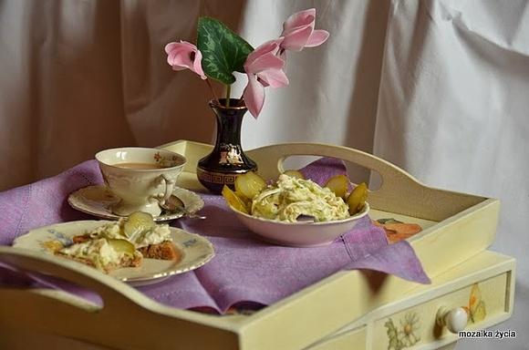 Pasta z pora i sera żółtego