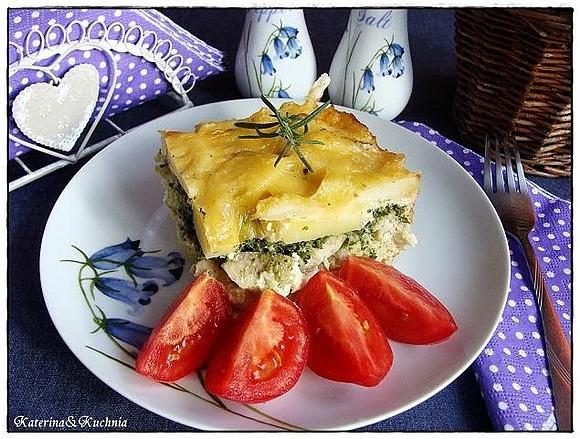 Zapiekanka ziemniaczana z rybą i szpinakiem