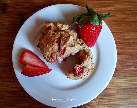 Whole-wheat strawberry apple muffins