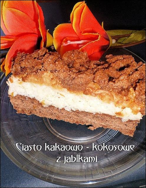Ciasto kakaowo kokosowe z jabłkami